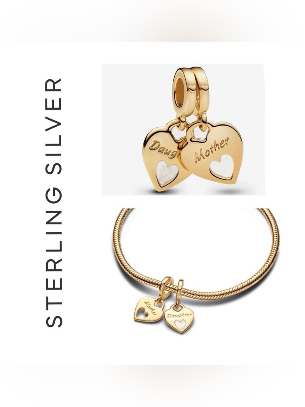 🌟🌟 14K Gold Plated Mother Daughter splittable Charm
